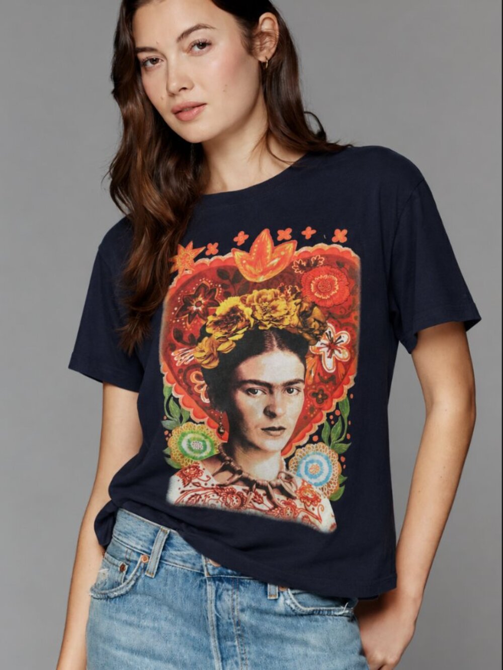 FRIDA KHALO NAVY BLUE TEE